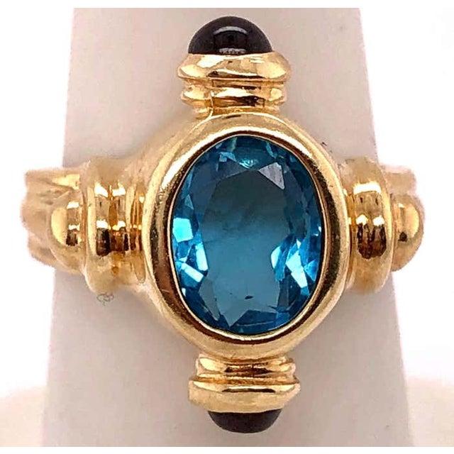 14 Karat Yellow Gold Free Form Ring with Stones. Size 6 7 grams total weight.