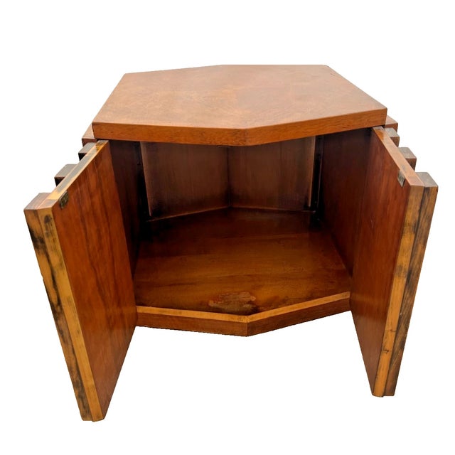 Gorgeous Vintage Lane Staccato Block Brutalist Nightstand, Record Cabinet, Side Table, Mid Century Modern Hexagon shape...