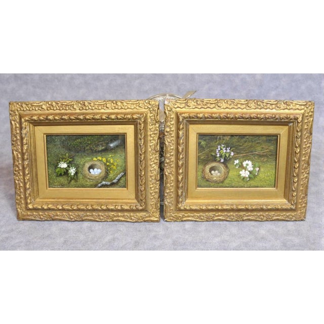 Victorian Artist, Easter Egg Nest & Spring Still Life, Oil Paintings, Set of 2 For Sale - Image 10 of 10
