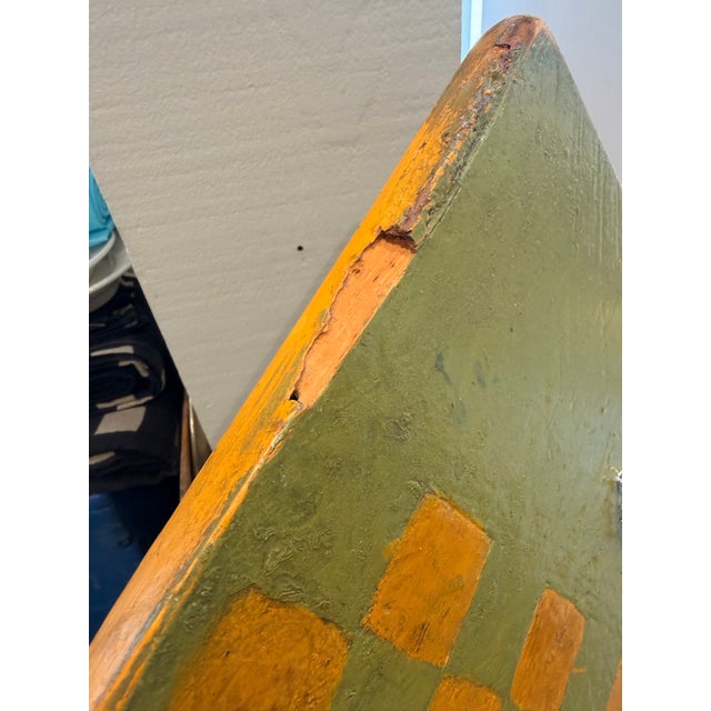 Early American Folk Art Game Board in Yellow and Green For Sale - Image 12 of 12