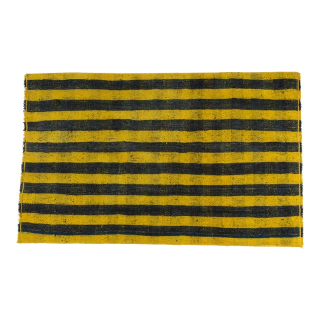 Vintage Organic Stripe Kilim Rug For Sale