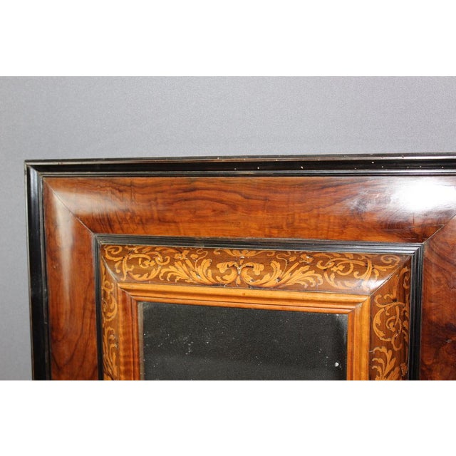Louis XIII Mirror in Walnut and Light Wooden Marquetry For Sale - Image 12 of 17
