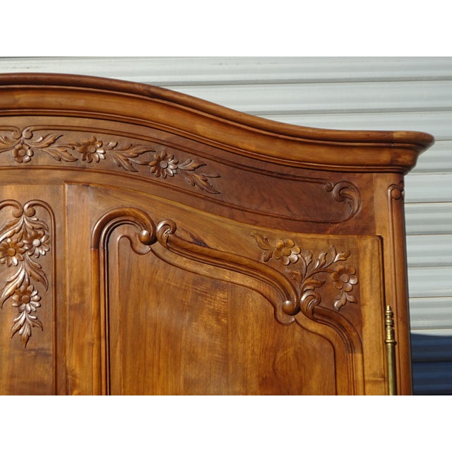 Louis XV Walnut Wardrobe, 1970s For Sale - Image 3 of 18