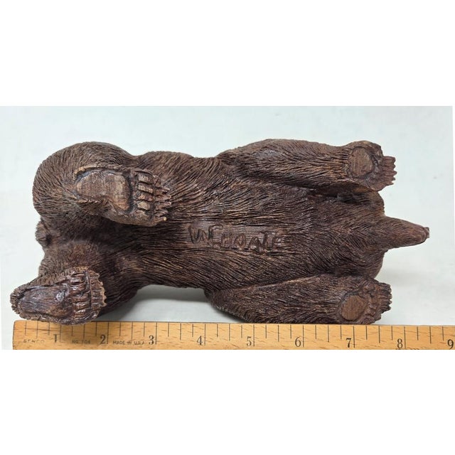 Vintage Hand Carved Wood Grizzly Bear - Signed W. Choate - 9" X 4.5" X 4" For Sale - Image 14 of 18