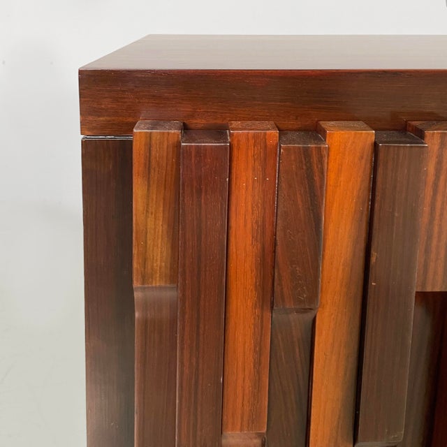 Italian Modern Bedside Tables in Dark Wood, 1970s, Set of 2 For Sale - Image 14 of 16