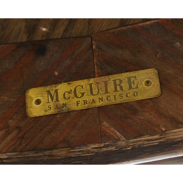 McGuire Midcentury Organic Modern Round Oak Rattan Dining Table For Sale In Sacramento - Image 6 of 15