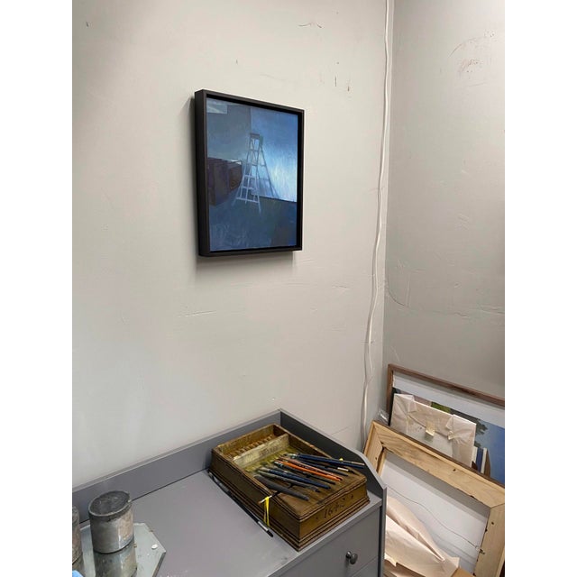Early 21st Century Cool Light by Riley Doyle | Oil on panel depicting a ladder and shadow in a cool-toned interior. For Sale - Image 5 of 5