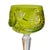 Late 20th Century Exquisite Bohemian Bohemian Lime Green Cut to Clear Wine Glass With Fans Floral Design For Sale - Image 5 of 11