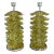 Murano "Ruffle" Lamps in Olive Green For Sale