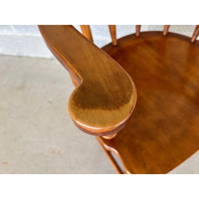 Vintage Maple Barrel Back Saloon Chair For Sale - Image 9 of 11