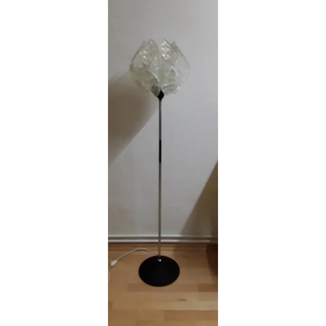 Vintage Floor Lamp with Black Metal Foot, 1970s For Sale - Image 9 of 9