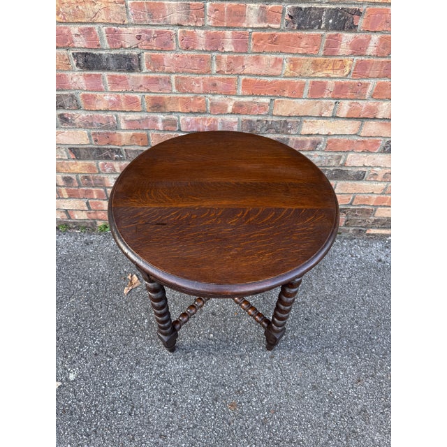 Antique English Bobbin Twist Side Table For Sale - Image 4 of 10