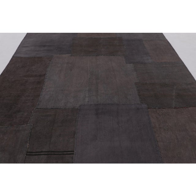 Rug & Kilim Vintage Anatolian Patchwork Rug, in Brown, Gray and Charcoal Hues - Rug & Kilim For Sale - Image 4 of 9