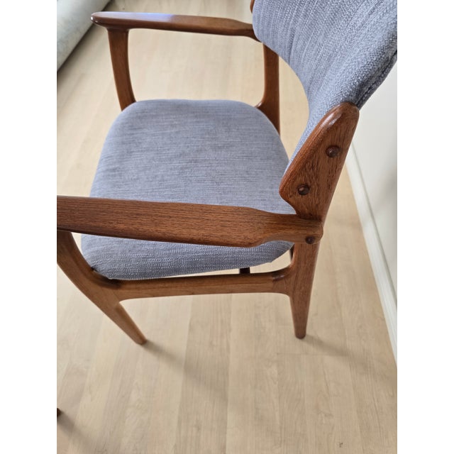 Pair of Authentic Danish Modern Teak Armchairs Made in Denmark, Circa 1960s For Sale In Salt Lake City - Image 6 of 9
