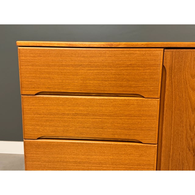 Brown 1970s Danish Modern Teak Armoire Dresser For Sale - Image 8 of 10