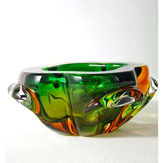 Vintage Italian Sommerso Murano Glass Bowl, 1960s For Sale - Image 13 of 16