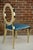 Turquoise Velvet and Gilt Metal Chair For Sale - Image 4 of 6