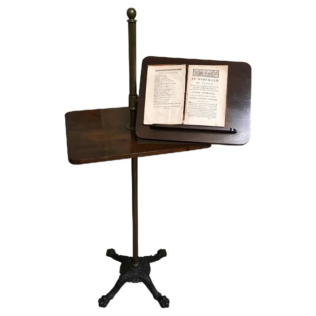 Victorian Music Stand in Mahogany, Brass, Copper & Cast Iron, 1850s For Sale