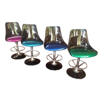 Mid-Century Chromcraft Tulip Base Counter Stools - Set of 4 For Sale