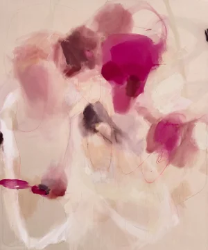 The Love We Unravel Original Lyrical Abstraction Painting in Magenta and Earthtones