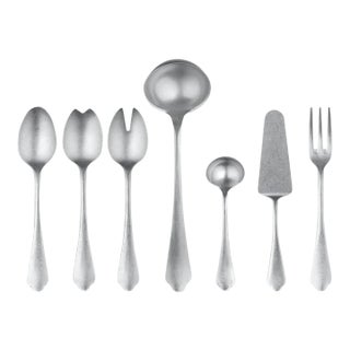 Mepra Dolce Vita 7-Piece Full Serving Set, Pewter For Sale
