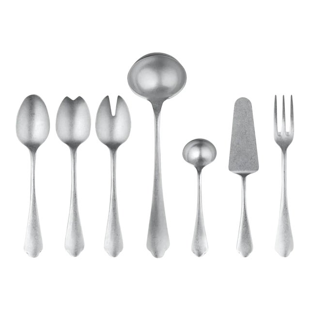 Mepra Dolce Vita 7-Piece Full Serving Set, Pewter For Sale