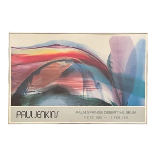 Vintage Paul Jenkins Museum Exhibition Poster Palm Springs Framed For Sale