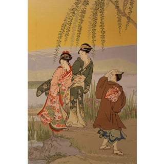 Zuber, Japanese Garden Landscape Scene, 1890s, Paper, Framed For Sale