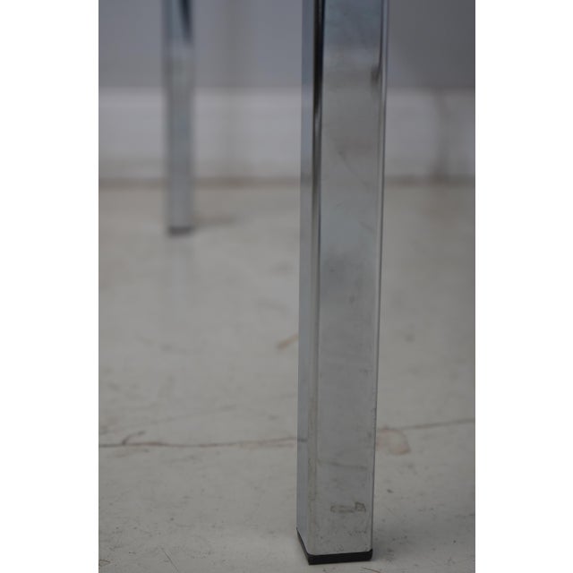 Black Modern Design Chrome Base Top Dining Table or Desk For Sale - Image 8 of 12