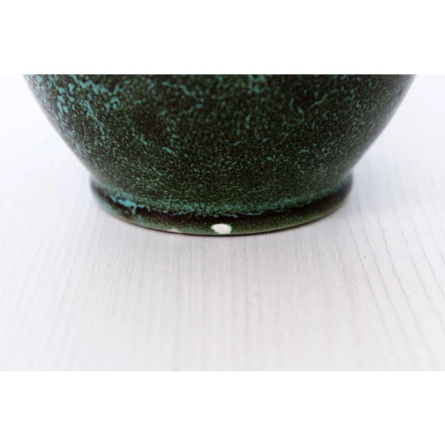 Forest Green Majolica Vase from Karlsruher Majolika, 1940s For Sale - Image 8 of 10