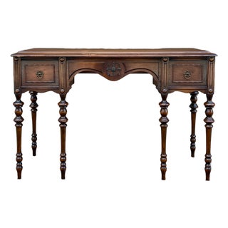 Early 20th Century Hepplewhite Mahogany 2 Drawer Writing Desk or Vanity For Sale