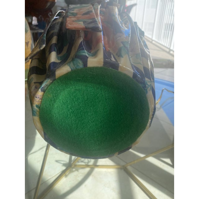 1970’s Ruffled and Bowed Fabric Resin Lamp For Sale - Image 10 of 13