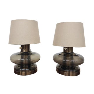 Dutch Glass Table Lamp in the Style of Raak, 1960s For Sale