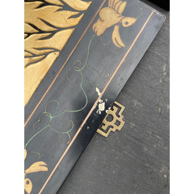 Gold Vintage Chinese 4-Panel Coromandel Lacquer Wall Hangings For Sale - Image 8 of 10