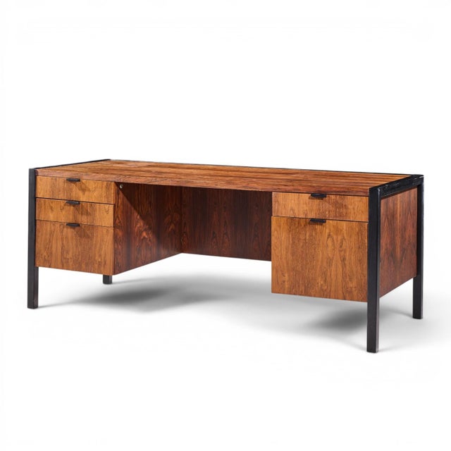 Mid-Century Modern Herman Miller Mid Century Rosewood Executive Desk For Sale - Image 3 of 10