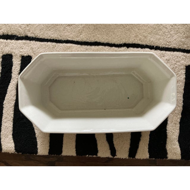 Cream 1970s Italian, Ceramic Cream Colored Hexagonal Shaped Planter For Sale - Image 8 of 8