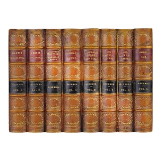 Faux Leatherbound 8 Volume Book Panel From England For Sale