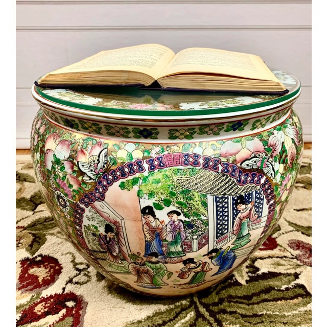 Early 20th Century Chinese Chinoiserie Famille Rose Porcelain Fish Bowl For Sale - Image 12 of 12