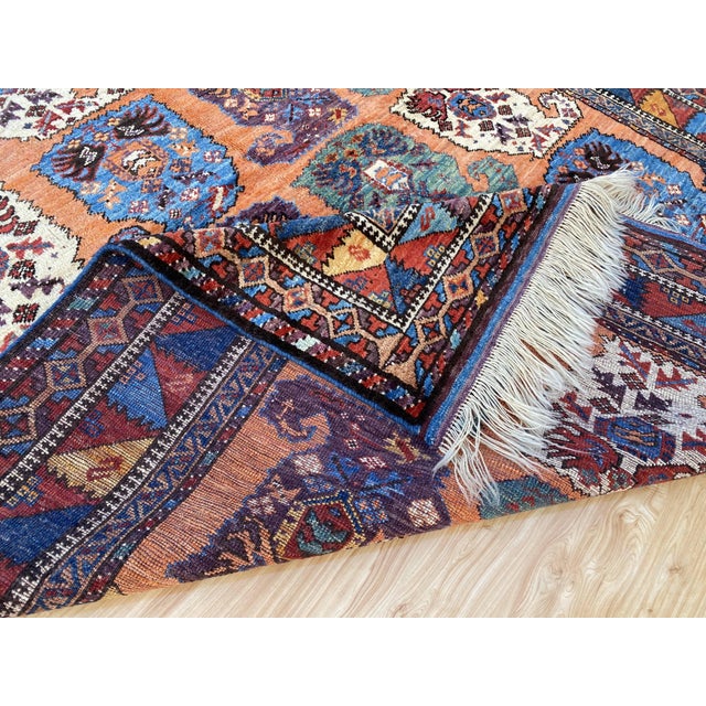 Rust Bakhtiari Garden Style Handmade Wool Rug 5x7 For Sale - Image 13 of 14