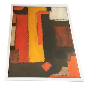 Acrylic on Paper Framed Abstract