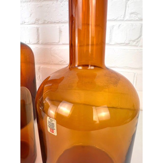 Amber Floor Vase Vases by Otto Brauer for Holmegaard, Denmark, 1960s, Set of 4 For Sale - Image 10 of 13