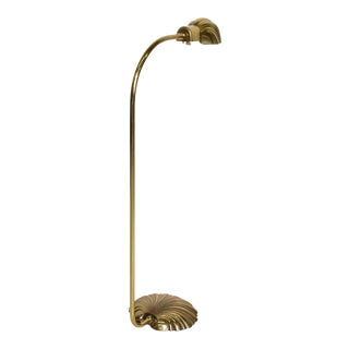 Mid Century Modern Pharmacy Reading Floor Lamp Brass Seashell Shape For Sale