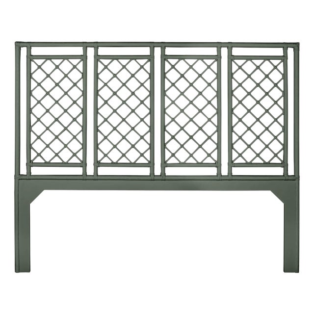 X & Diamond Headboard King, Evergreen For Sale