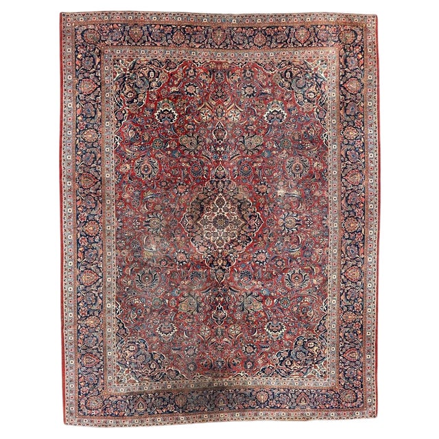 Large Antique Kashan Rug, 1920s For Sale