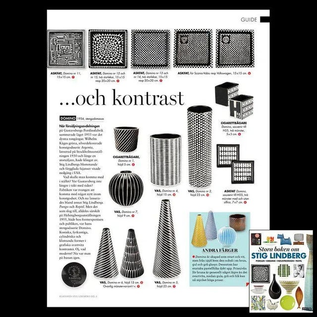 1950s Stig Lindberg Gustavsberg Domino Series Black and White Stoneware Cone Vase, 1950s Swedish Modern For Sale - Image 5 of 12