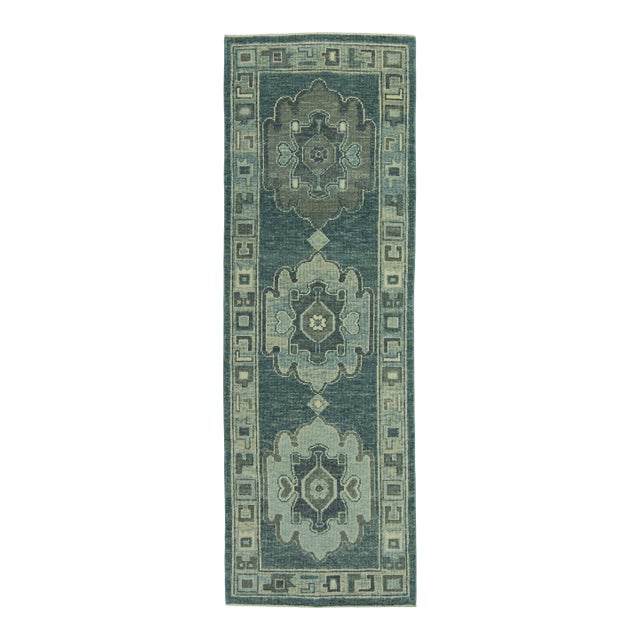 Turkish Oushak Rug 2'10" x 8'5" #19214 For Sale