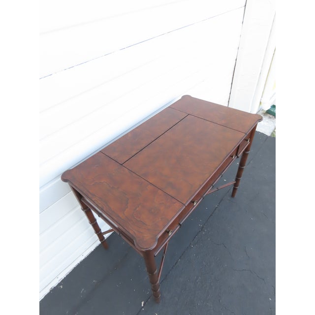 Hollywood Regency Henry Link Bali Hai Style Faux Bamboo Computer Desk 6438a For Sale - Image 11 of 16