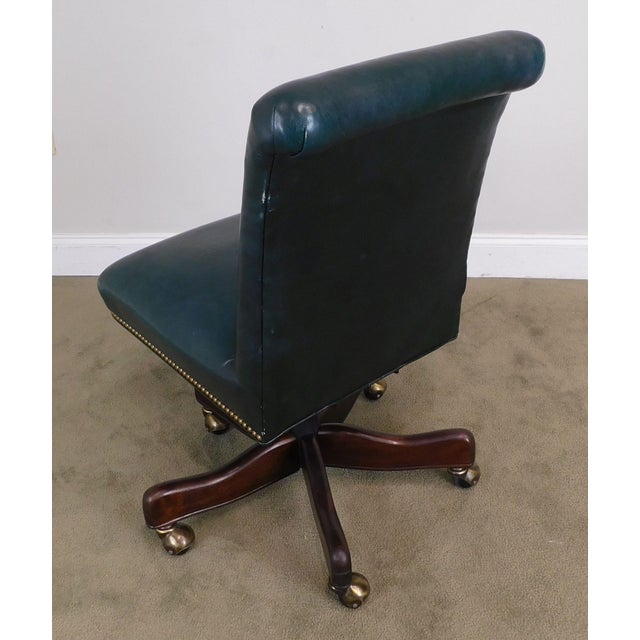 Hancock & Moore Green Leather Swivel Desk Chair Chairish