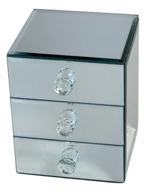 French Clear Mirrored Decorative Jewelry Box, 1940s