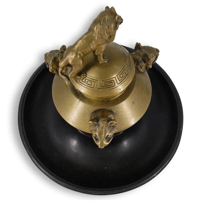 Antique French Gilt Bronze Inkstand For Sale - Image 9 of 10